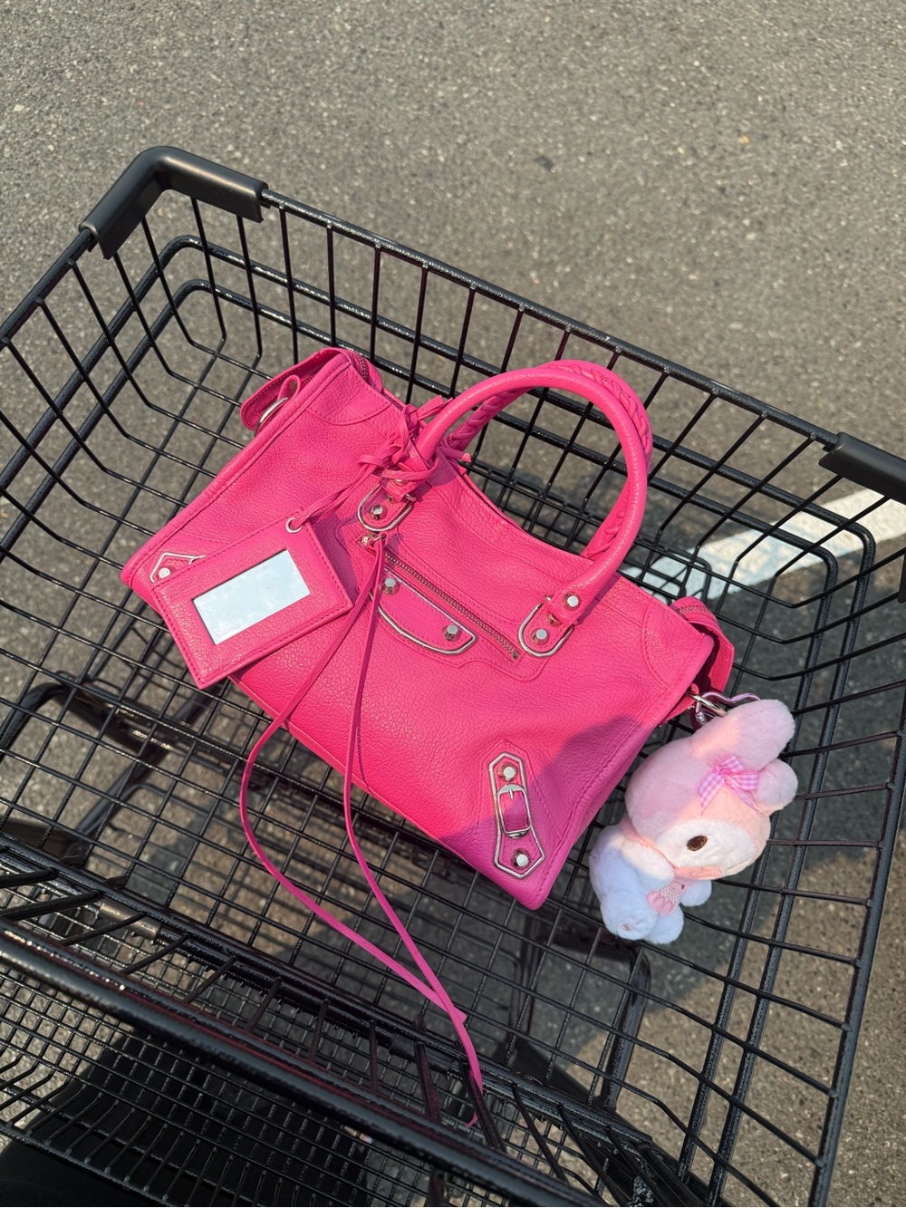 Hot pink mini city bag